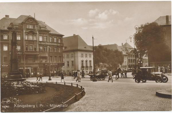 Königsberg (Pr.), Münzplatz und Schlossberg, Blickrichtung Südosten