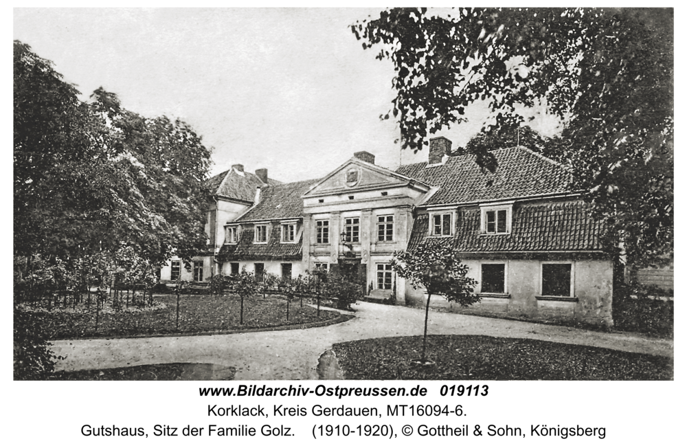 Korklack, Gutshaus, Sitz der Familie Golz