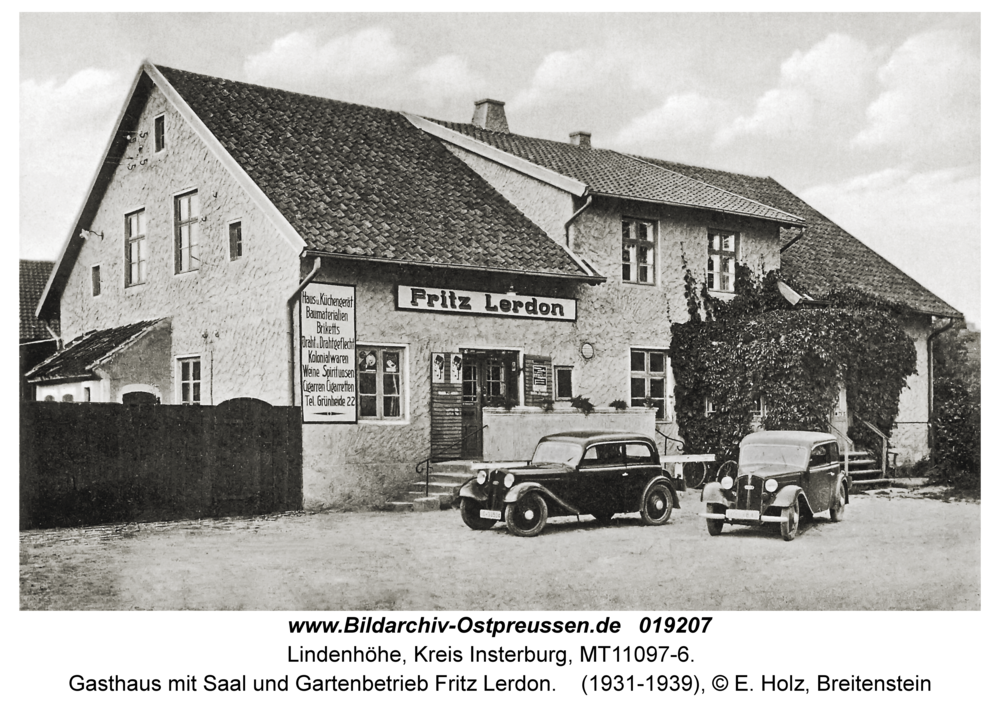 Lindenhöhe, Gasthaus mit Saal und Gartenbetrieb Fritz Lerdon