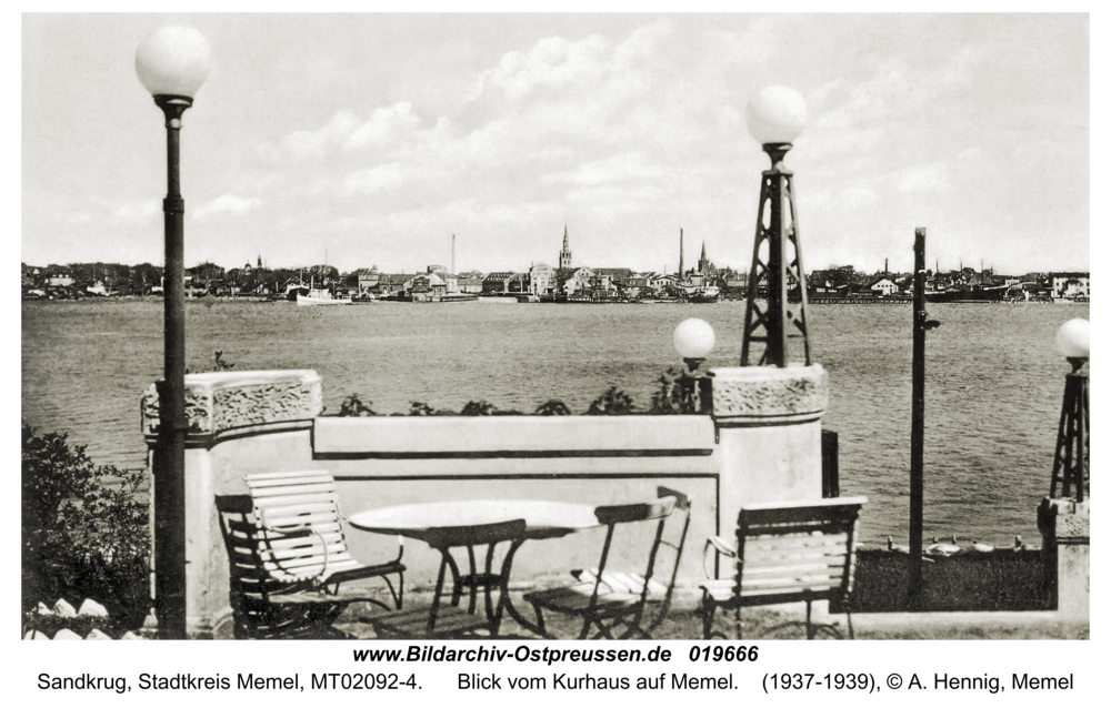 Sandkrug Stadtkr. Memel, Blick vom Kurhaus auf Memel