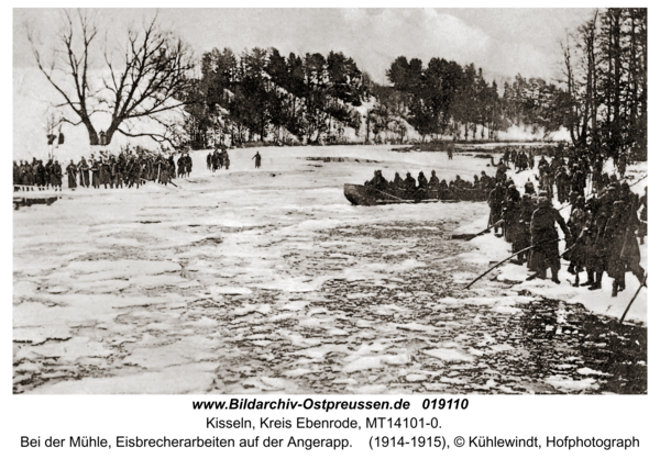 Kisseln, Bei der Mühle, Eisbrecherarbeiten auf der Angerapp