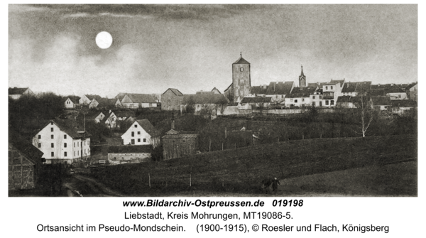 Liebstadt, Ortsansicht im Pseudo-Mondschein