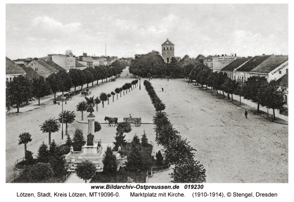 Lötzen, Marktplatz mit Kirche