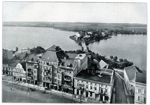 Lyck, Blick vom Kirchturm auf die Schlossinsel