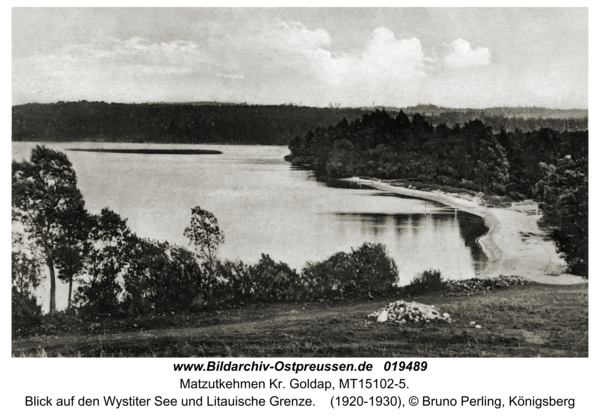 Matzutkehmen Kr. Goldap, Blick auf den Wystiter See und Litauische Grenze