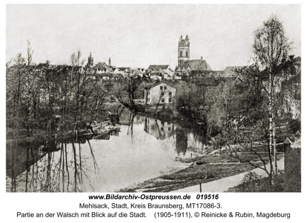 Mehlsack, Partie an der Walsch mit Blick auf die Stadt