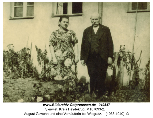 Skirwiet, August Gawehn und eine Verkäuferin bei Wiegratz
