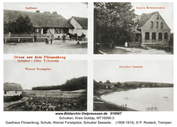 Spechtsboden fr. Schuiken, Gasthaus Flinsenkrug, Schule, Warner Forstspitze, Schuiker Seeseite