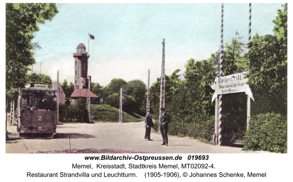 Memel, Restaurant Strandvilla und Leuchtturm