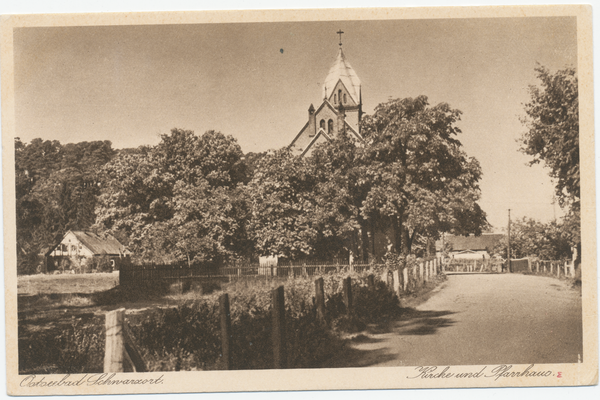 Schwarzort, Kirche und Pfarrhaus