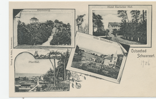 Schwarzort, Blocksberg, Pfarrthal, Kurischer Hof und Villa Stellmacher