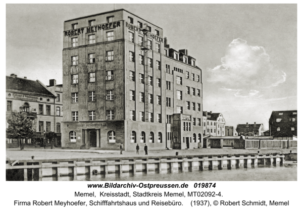 Memel, Firma Robert Meyhoefer, Schifffahrtshaus und Reisebüro