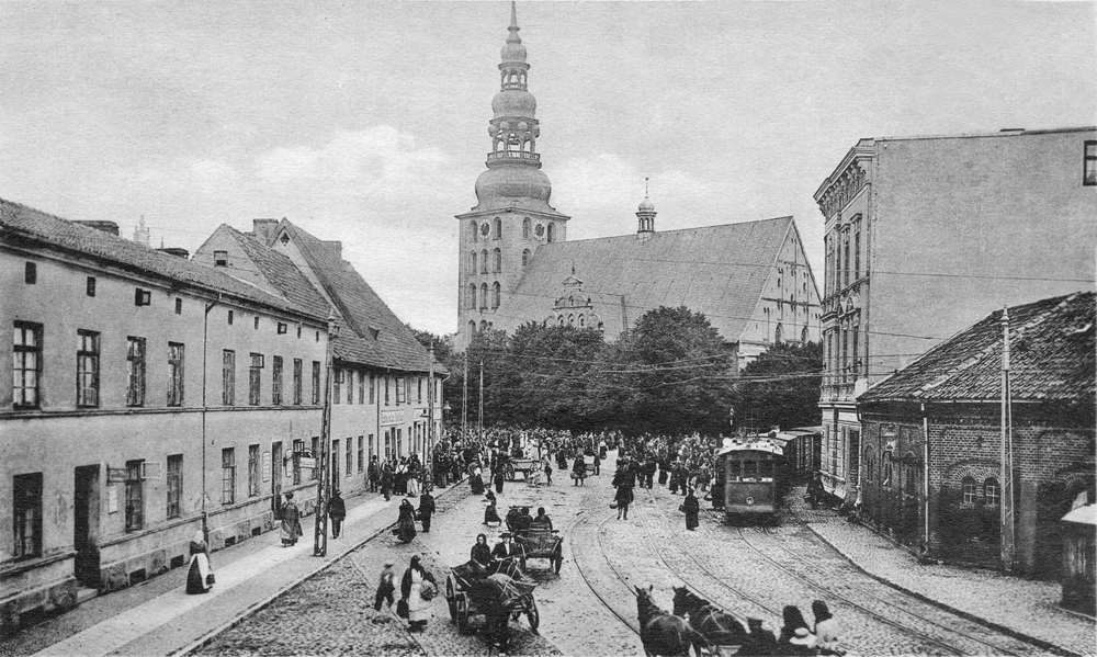 Tilsit, Dammstr., Blick zur Deutschen Kirche