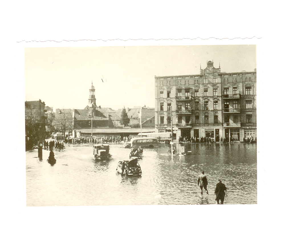 Tilsit, Überschwemmung auf dem Fletcherplatz