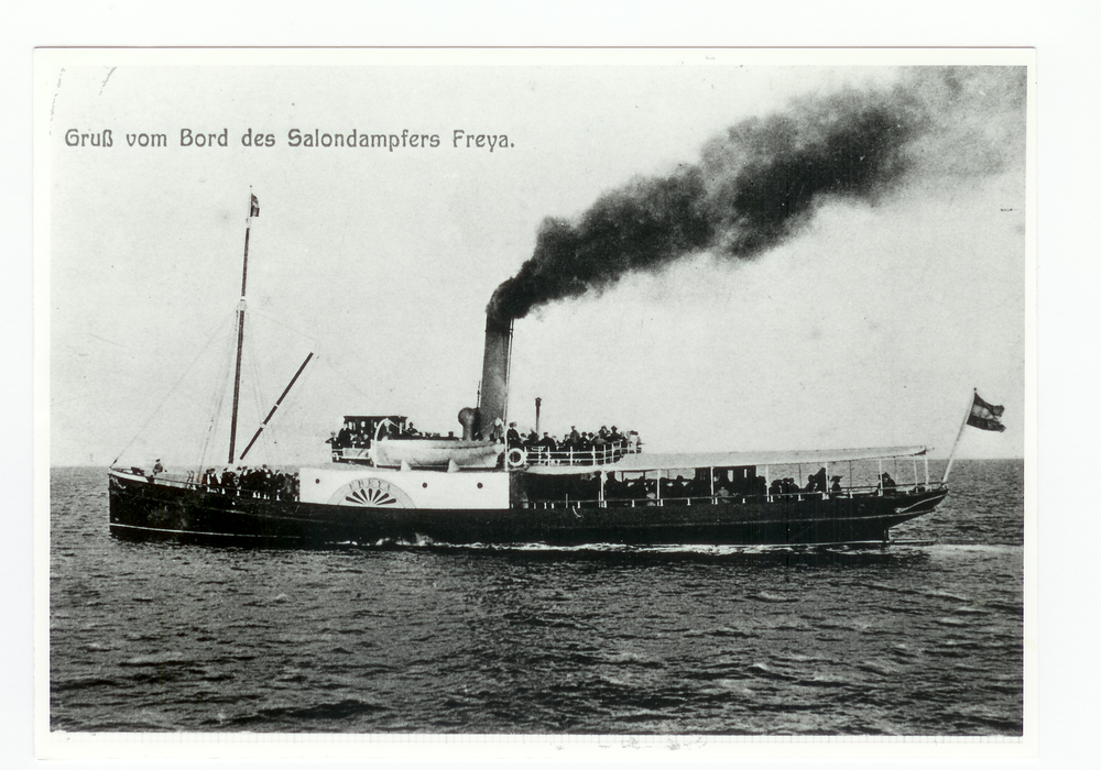 Tilsit, Salondampfer "Freya", später "Eva". Ein Schwesterschiff der "Grenzland"