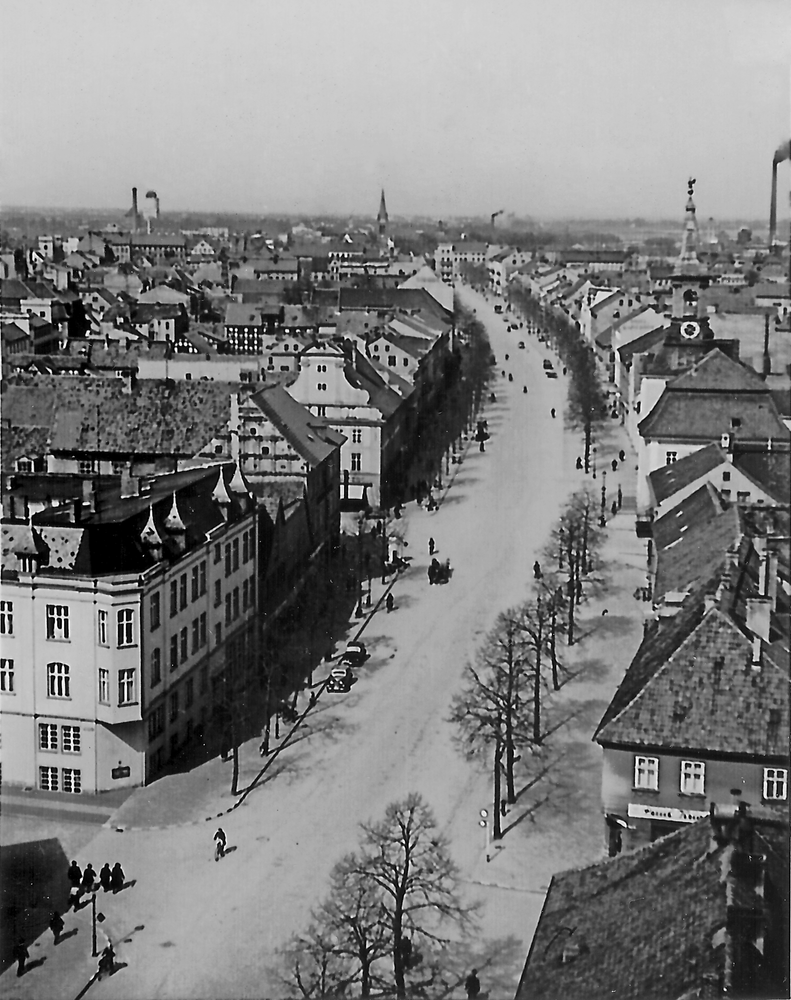 Tilsit, Blick von der Deutschen Kirche in die Deutsche Str.