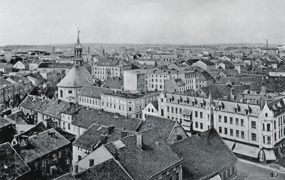 Tilsit, Blick von der Deutschen Kirche in die Packhofstr.