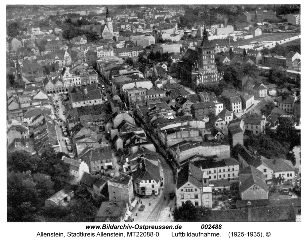 Allenstein, Luftbildaufnahme