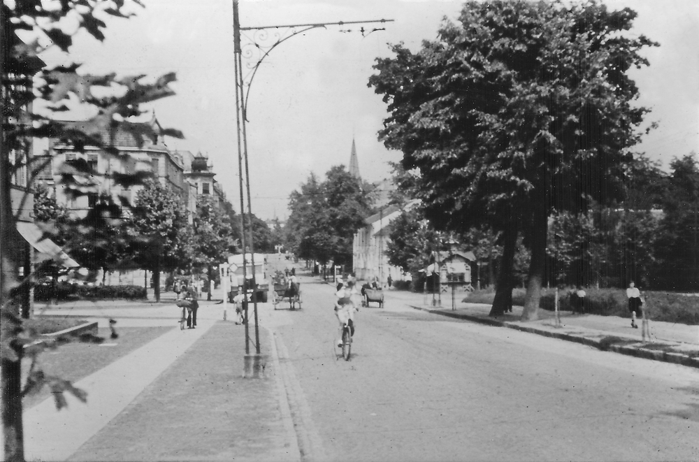 Tilsit, Clausiusstr. von der Königsberger Str. aus gesehen