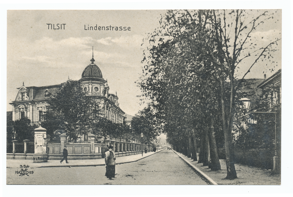 Tilsit, Lindenstr. vom Meerwischpark aus gesehen