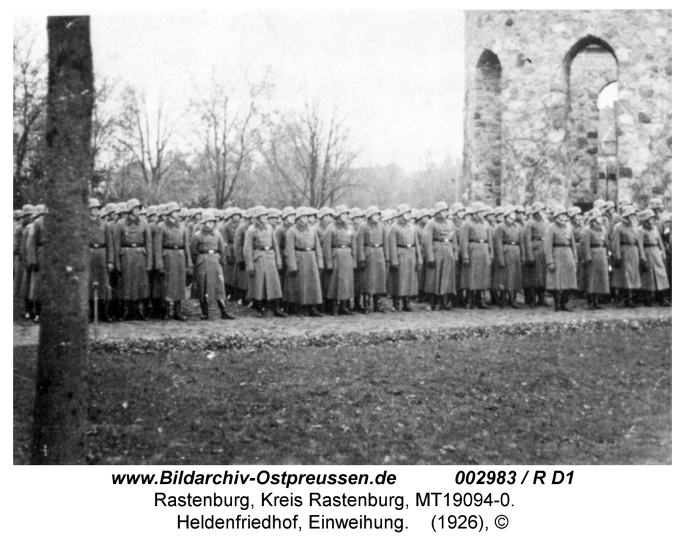 Rastenburg, Heldenfriedhof, Einweihung