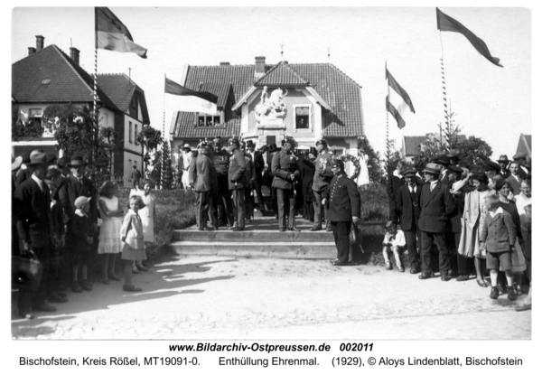 Bischofstein, Enthüllung Ehrenmal