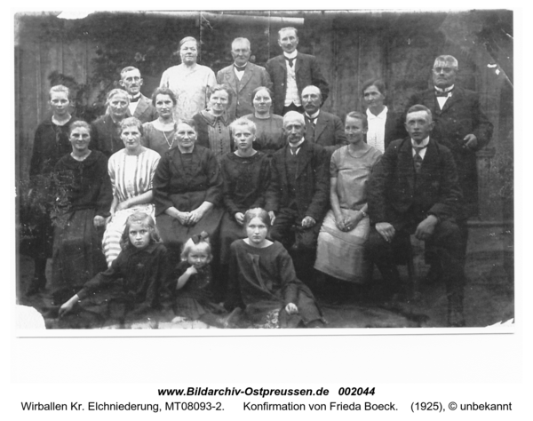 Warten, Konfirmation von Frieda Boeck