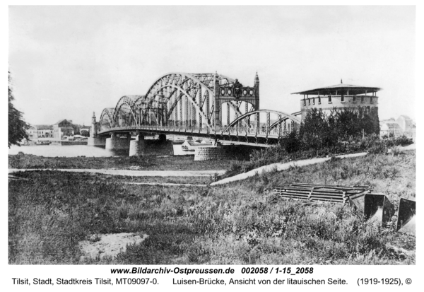 Tilsit, Luisen-Brücke, Ansicht von der litauischen Seite