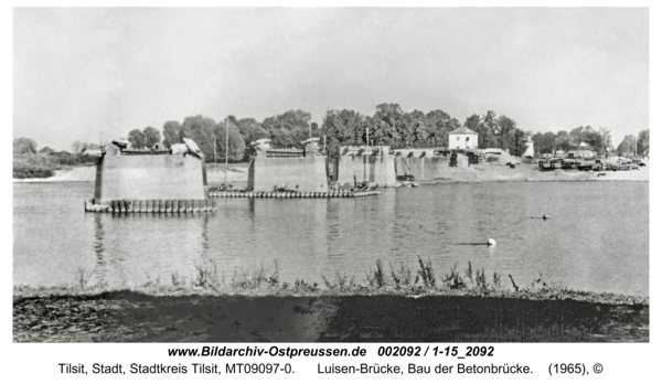 Tilsit, Luisen-Brücke, Bau der Betonbrücke