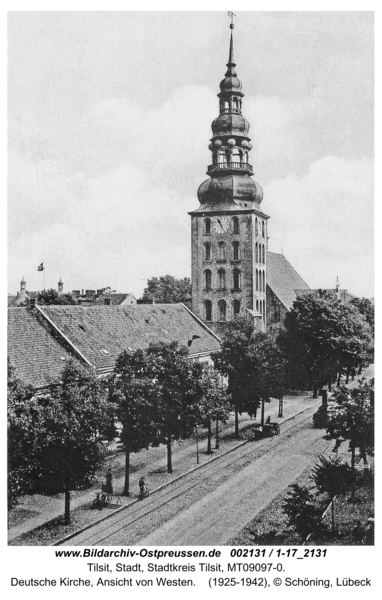 Tilsit, Deutsche Kirche, Ansicht von Westen