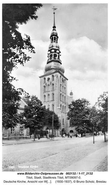 Tilsit, Deutsche Kirche, Ansicht von Westen