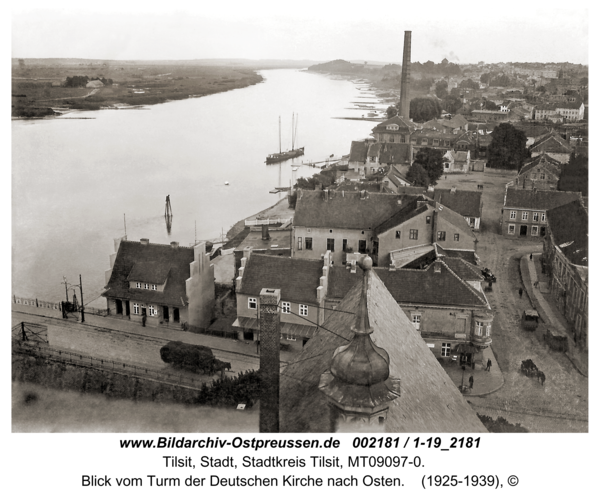 Tilsit, Blick vom Turm der Deutschen Kirche nach Osten