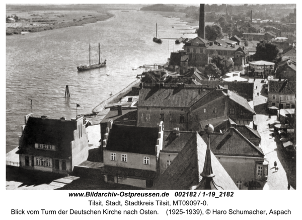 Tilsit, Blick vom Turm der Deutschen Kirche nach Osten