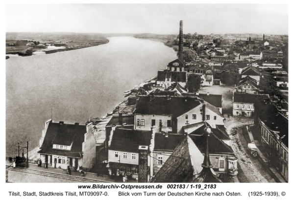 Tilsit, Blick vom Turm der Deutschen Kirche nach Osten