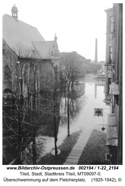 Tilsit, Überschwemmung auf dem Fletcherplatz