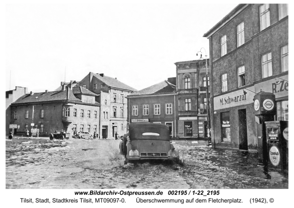 Tilsit, Überschwemmung auf dem Fletcherplatz