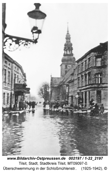 Tilsit, Überschwemmung in der Schloßmühlenstr.