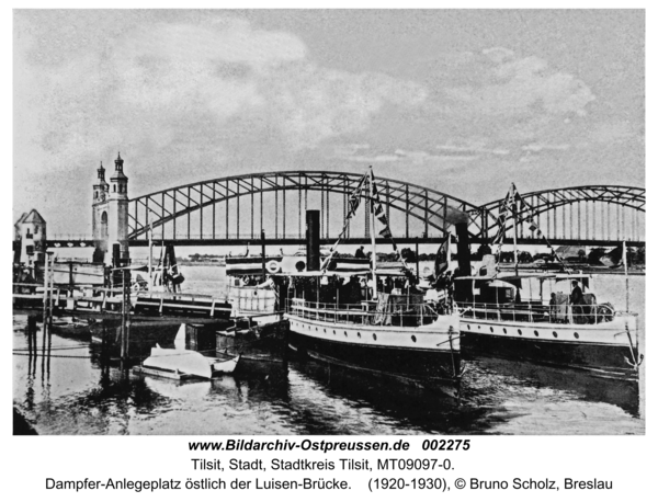 Tilsit, Dampfer-Anlegeplatz östlich der Luisen-Brücke