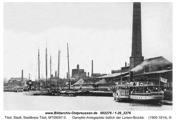 Tilsit, Dampfer-Anlegeplatz östlich der Luisen-Brücke