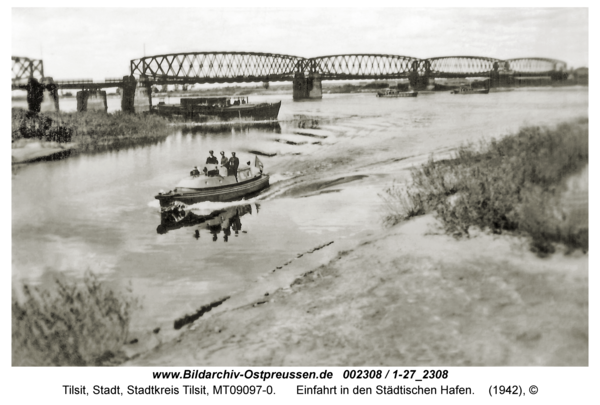 Tilsit, Einfahrt in den Städtischen Hafen