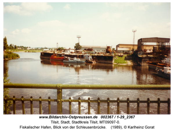 Tilsit, Fiskalischer Hafen, Blick von der Schleusenbrücke