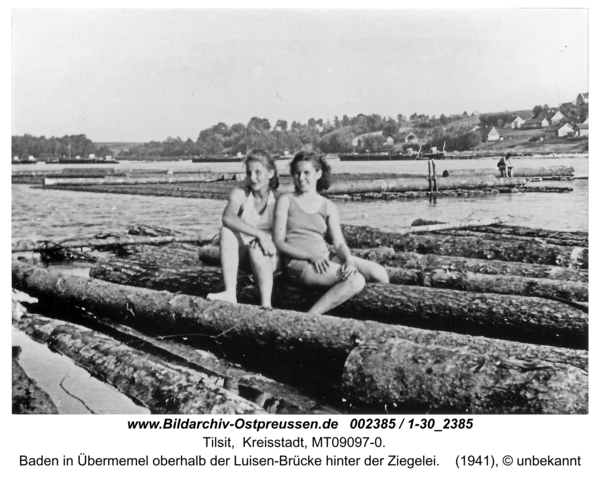 Tilsit, Baden in Übermemel oberhalb der Luisen-Brücke hinter der Ziegelei