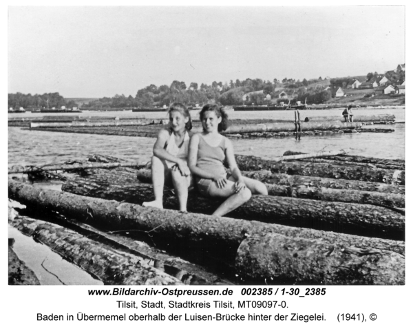 Tilsit, Baden in Übermemel oberhalb der Luisen-Brücke hinter der Ziegelei