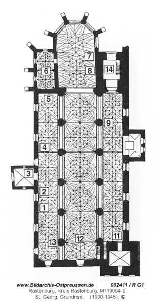 Rastenburg, St. Georg, Grundriss