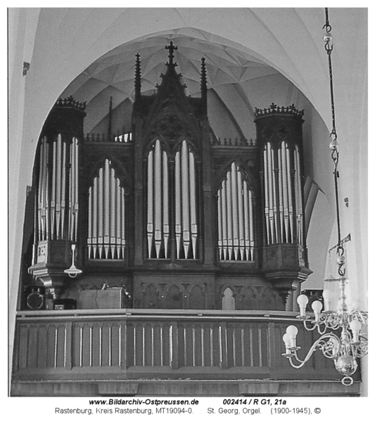 Rastenburg, St. Georg, innen, Orgel