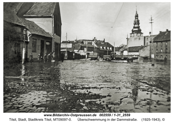 Tilsit, Überschwemmung in der Dammstraße