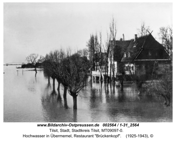 Tilsit, Hochwasser in Übermemel, Restaurant "Brückenkopf"