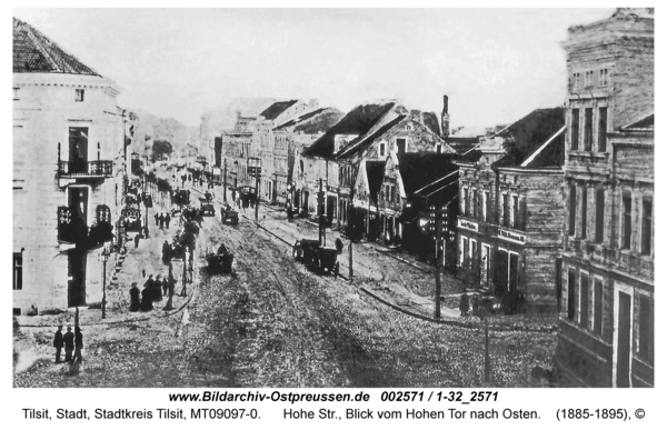 Tilsit, Hohe Str., Blick vom Hohen Tor nach Osten