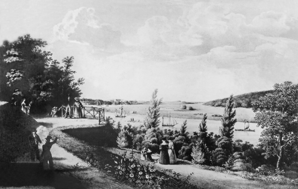 Obereißeln, Memelstrom vom Karalisberg gesehen mit Ragnit links, rechts der Willkischker Höhenzug