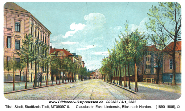 Tilsit, Clausiusstr. Ecke Lindenstr., Blick nach Norden